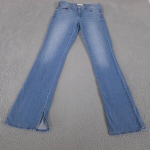 Gap 1969 Jeans Womens 8 Tall Blue Perfect Boot Split Hem Denim Stretch Cotton